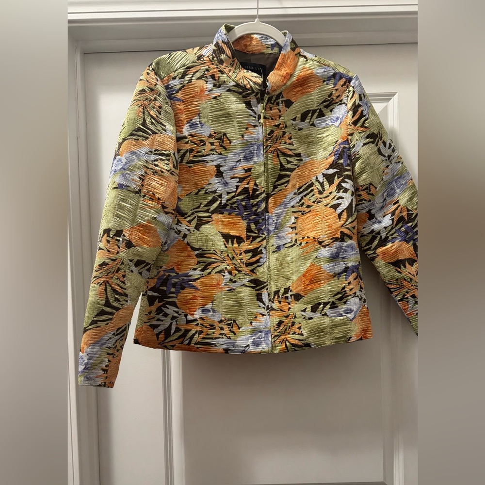 SilkLand Vibrant Floral Women's Blazer Large